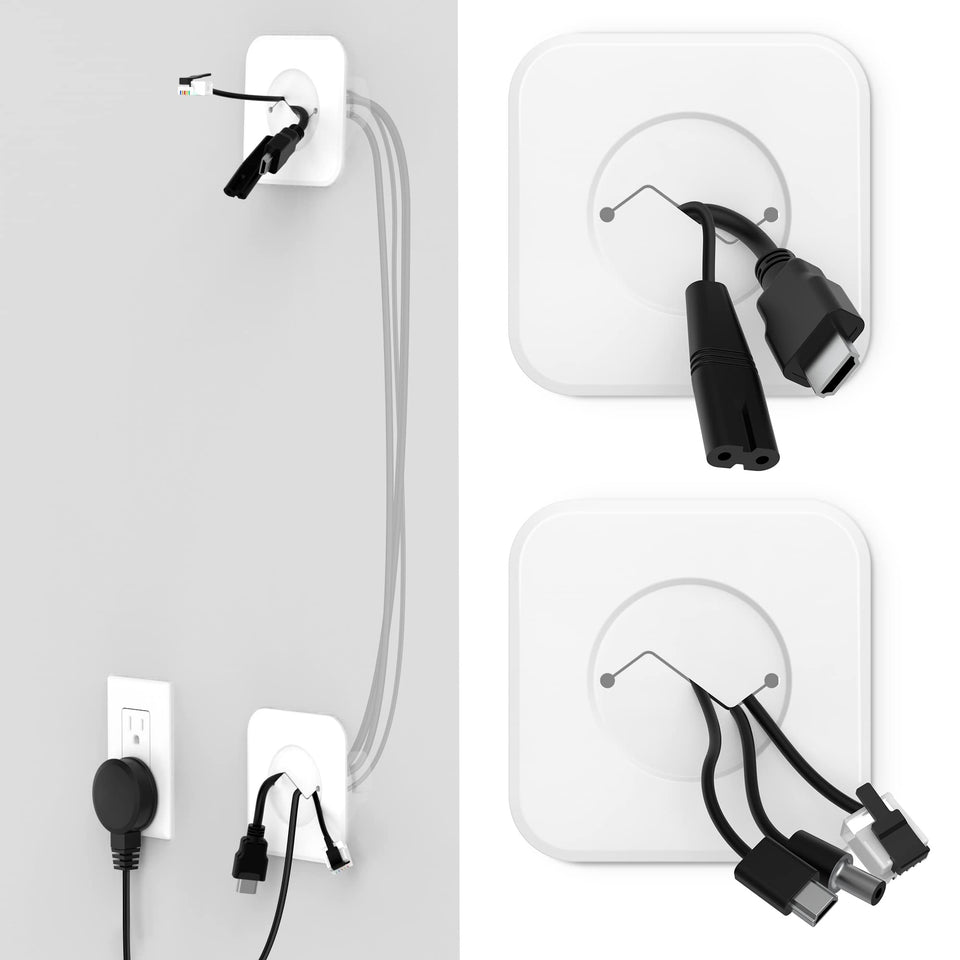 HomeMount TV cord hider inside-wall white keeps cables hidden behind your mounted TV
