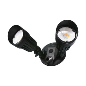 HOMEnhancements LED black 2-light flood light with downward angle for focused outdoor illumination