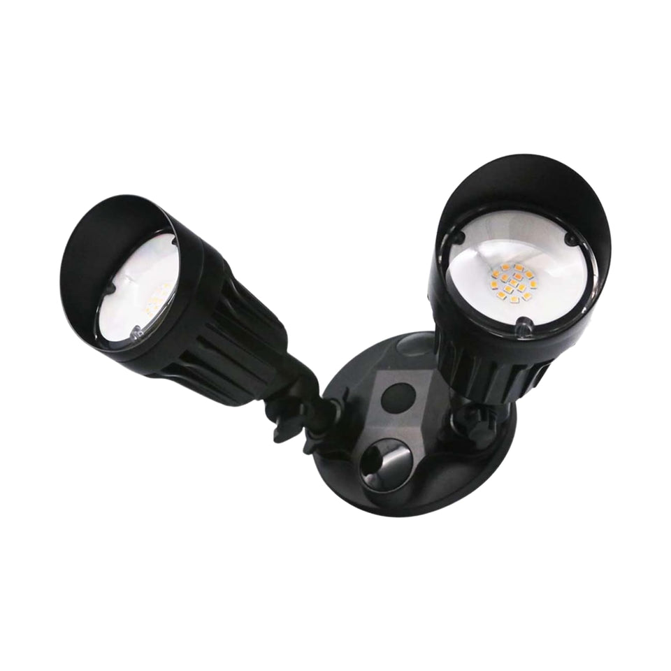 HOMEnhancements LED black 2-light flood light with downward angle for focused outdoor illumination