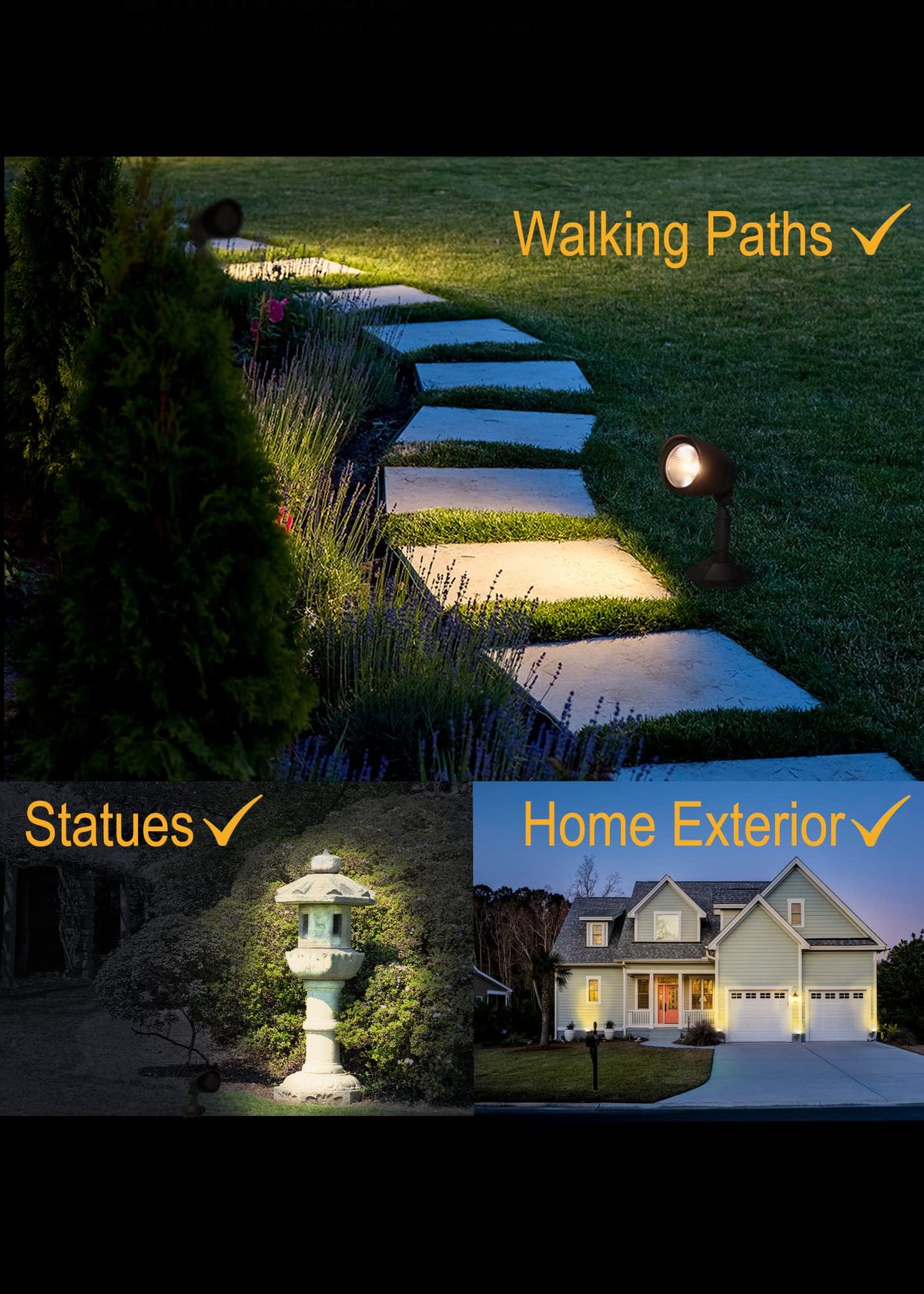 HOMEnhancements LED outdoor single bullet light black metal body blends with decor.