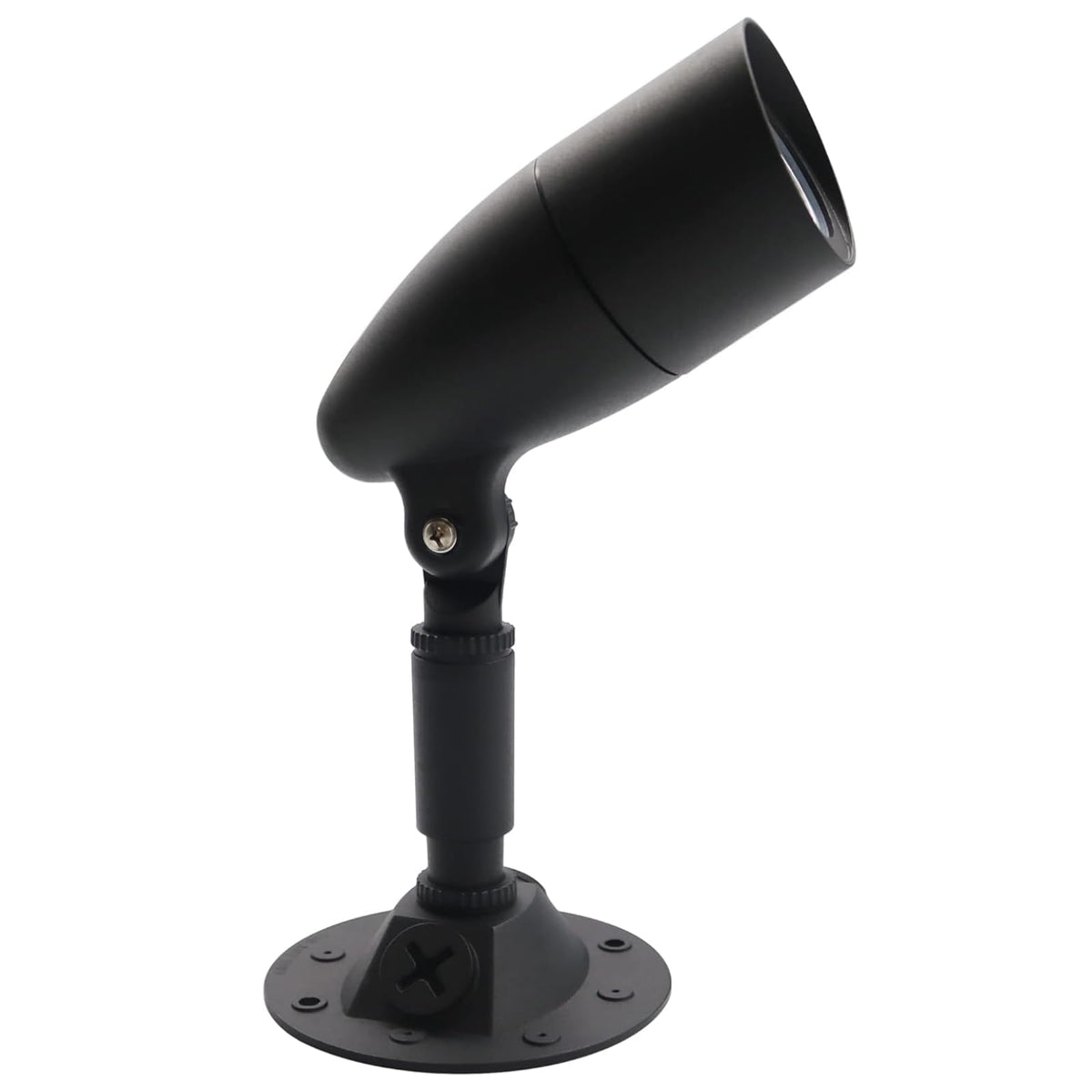 HOMEnhancements LED outdoor single bullet light front view enhances entryway visibility.