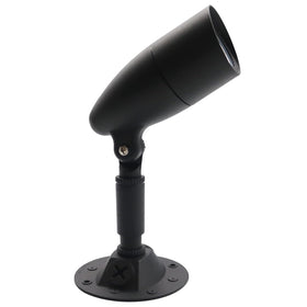 HOMEnhancements LED outdoor single bullet light front view enhances entryway visibility.