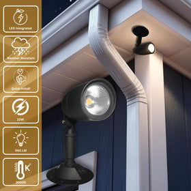 HOMEnhancements LED outdoor single bullet light side view lights walkways clearly.