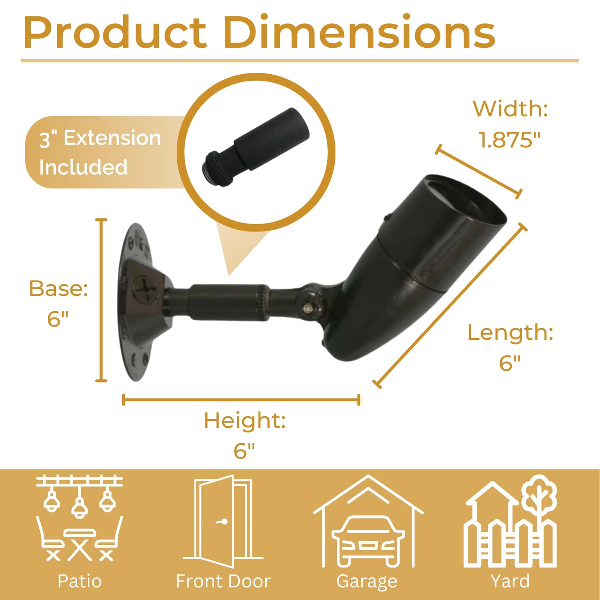 HOMEnhancements LED outdoor single bullet light wall mount shows exterior lighting on walls.
