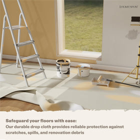 Homespun All-Purpose Protector keeps furniture safe from drips and dust.
