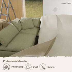 Homespun Canvas Drop Cloth absorbs spills and dust for a neater project area.