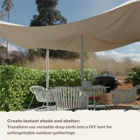 Homespun Drop Cloth 12x15 feet covers large floor spaces for big projects.
