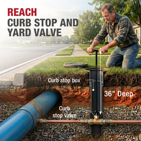 HOMESTEAD 36-inch tool designed for yard irrigation shutoffs