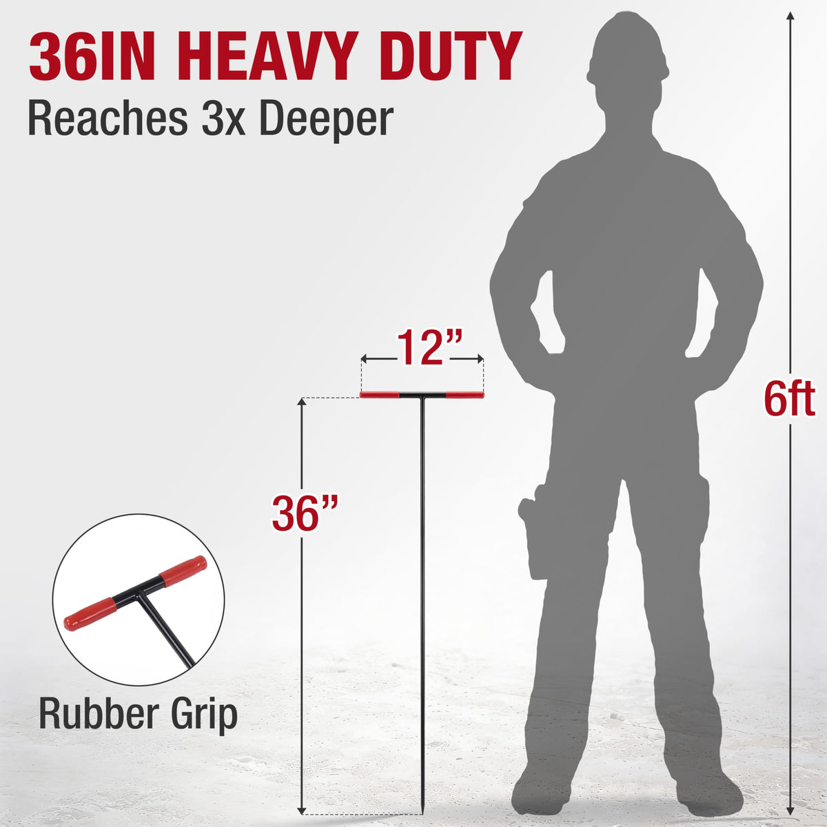 HOMESTEAD 36-inch durable steel 1/2-inch shaft for strong probing.