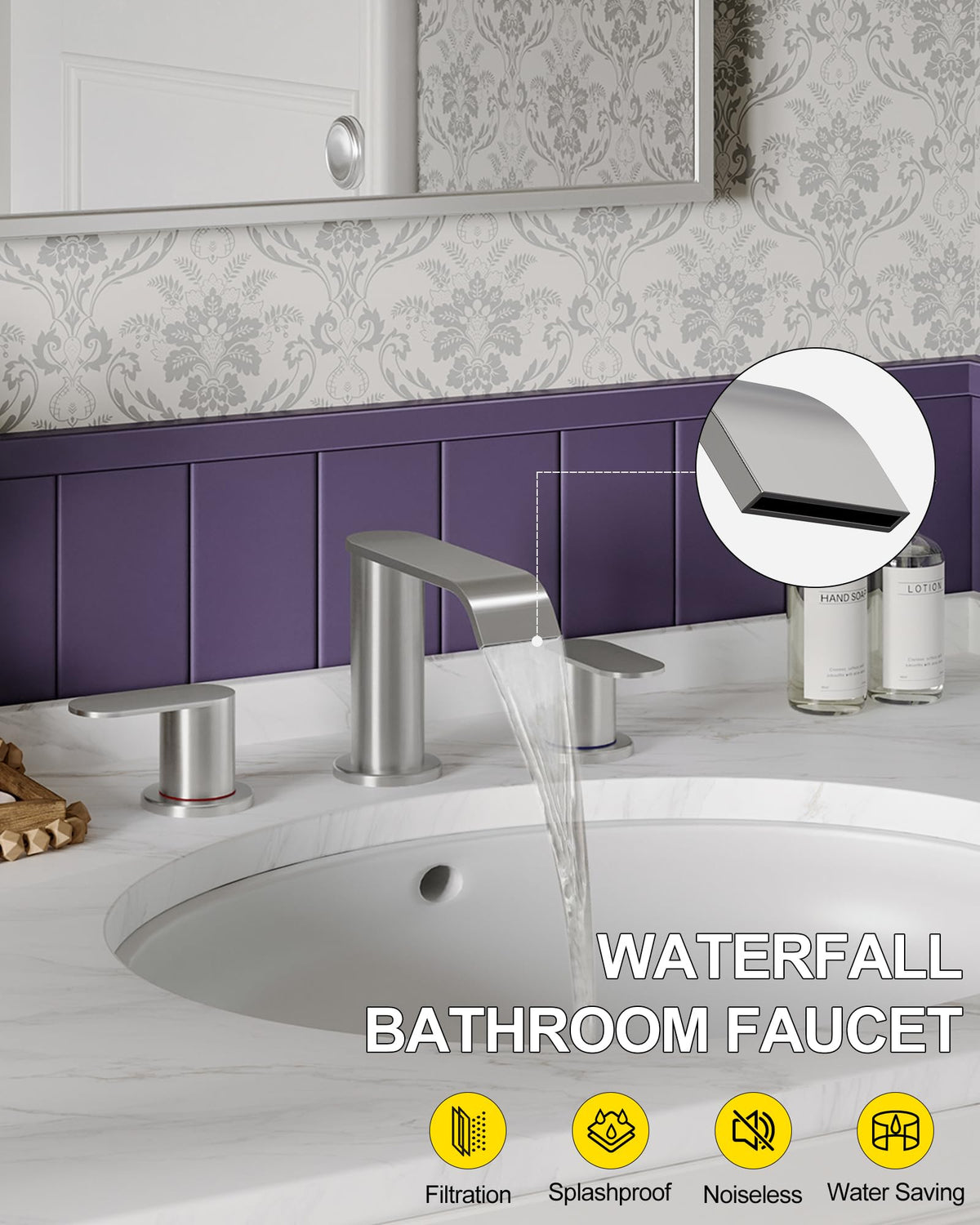 Homevacious 3-hole widespread install for versatile vanity setups.