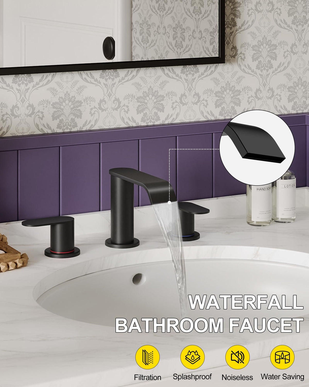 Homevacious 8-inch widespread faucet with two handles for precise control