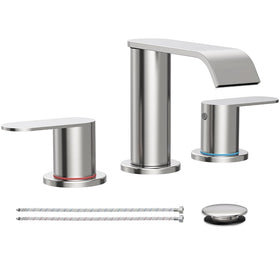 Homevacious brushed nickel waterfall spout for smooth flow and minimal splash.