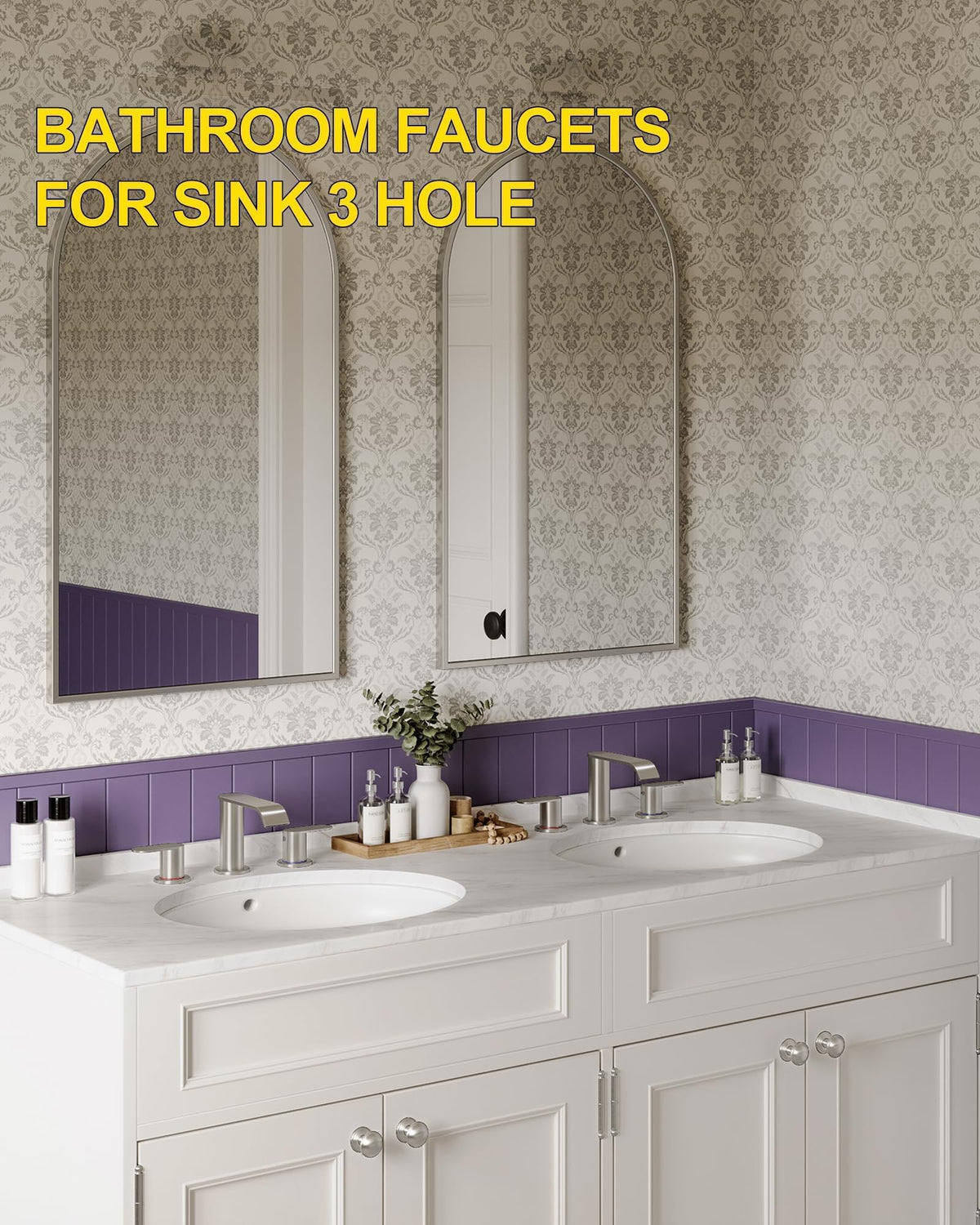 Homevacious pop-up drain and supply lines for quick installation.