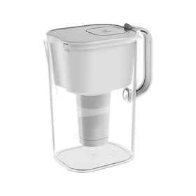 HomeWater 10-Cup pitcher pours smoothly, highlighting large capacity for daily hydration.