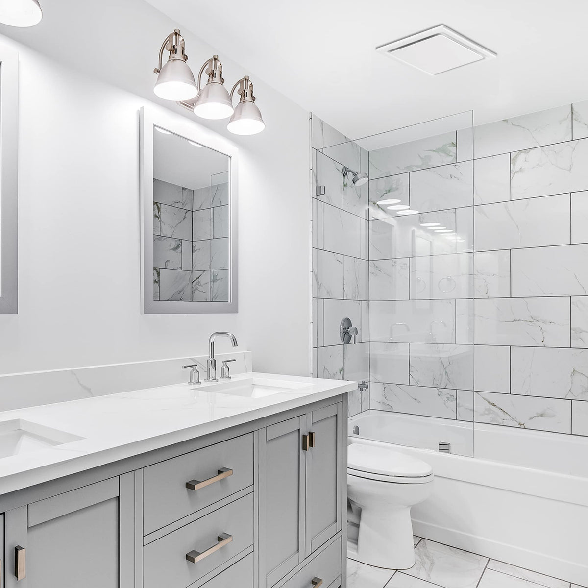 Homewerks 7140-110 bath fan built-in light and nightlight for ambiance.