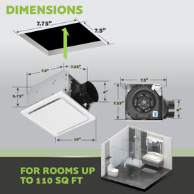 Homewerks 7140-110 bath fan ceiling grille blends with ceilings.