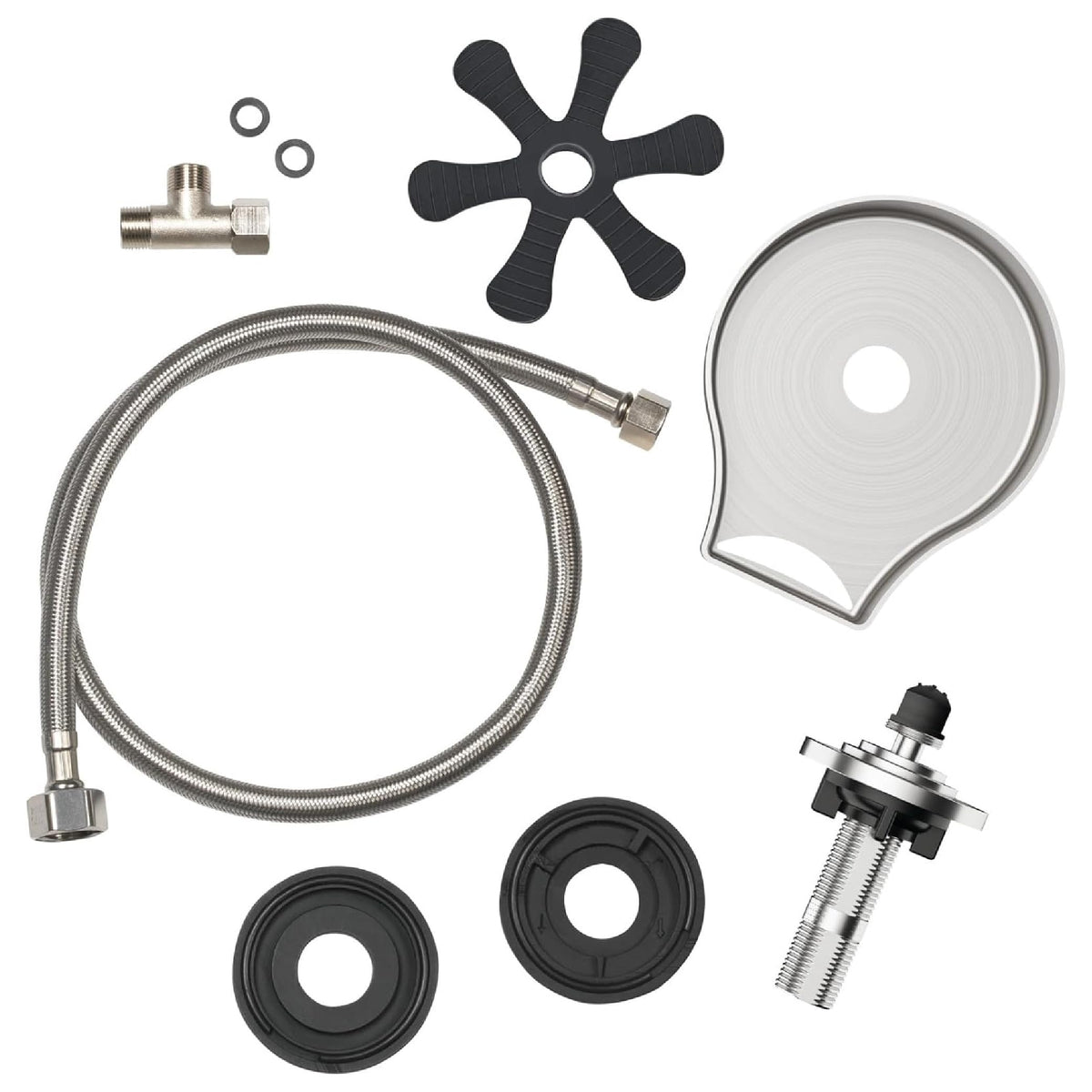 Homewerks Glass Rinser installed in a standard sink hole for easy cleanup.