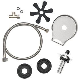 Homewerks Glass Rinser installed in a standard sink hole for easy cleanup.