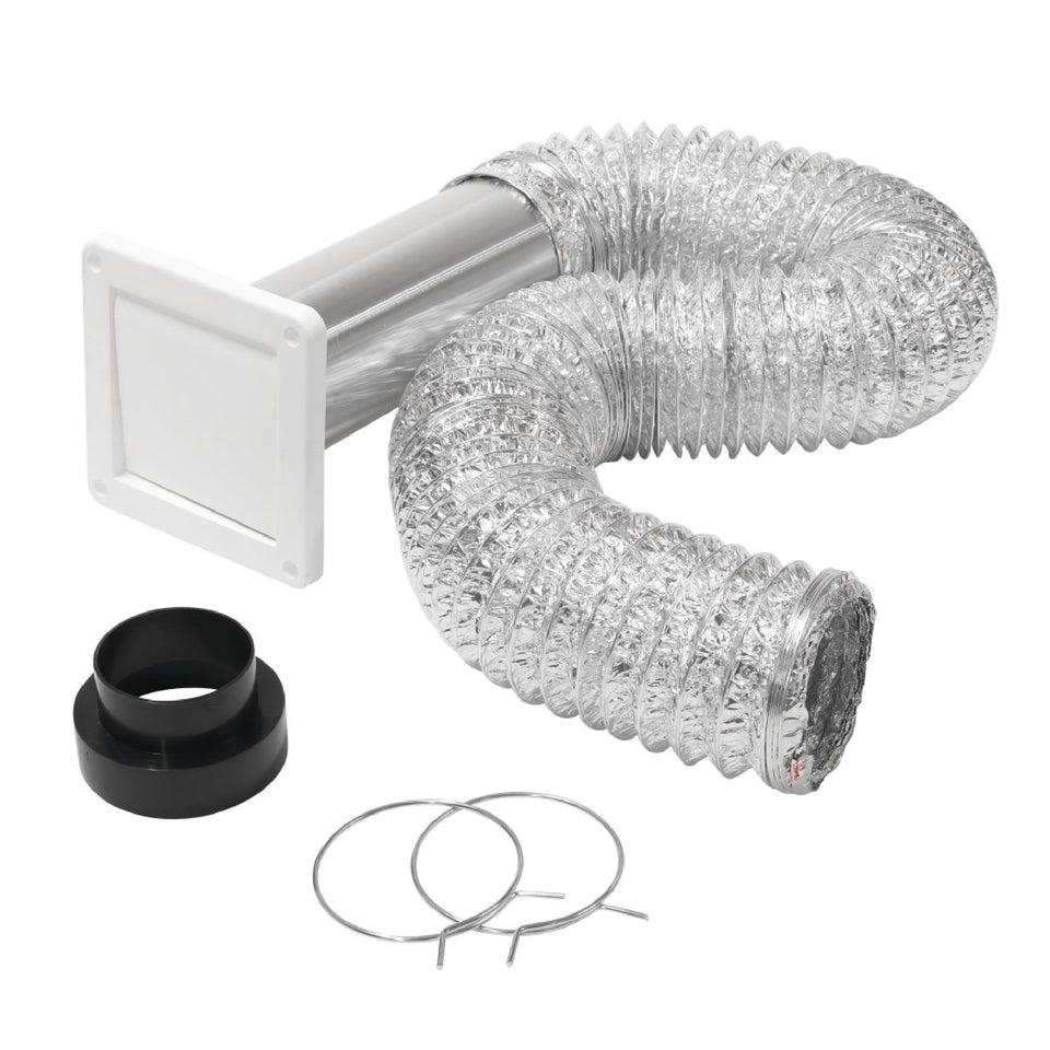 Homewerks HW481-UL181 wall vent kit assembly showing exhaust fan setup