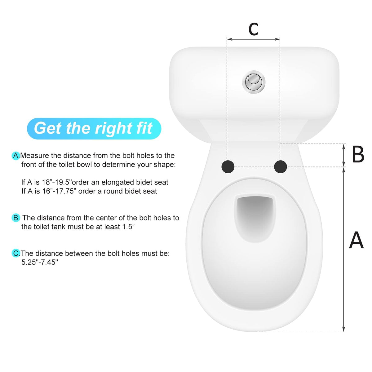 Homfan bidet seat soft close lid for quiet, secure seating