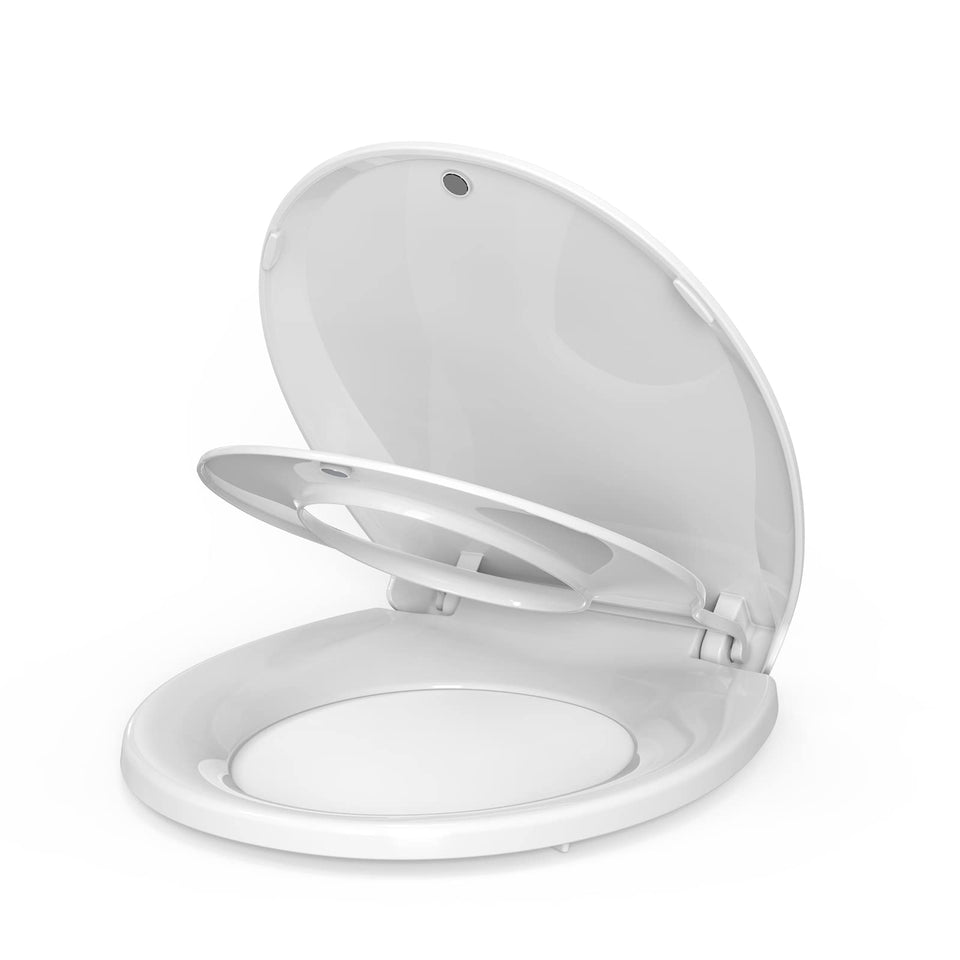 Homfan round toilet seat with built-in toddler seat for easy potty training at home