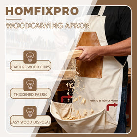 Scratch-resistant leather chest on HOMFIXPRO apron protects from tool contact