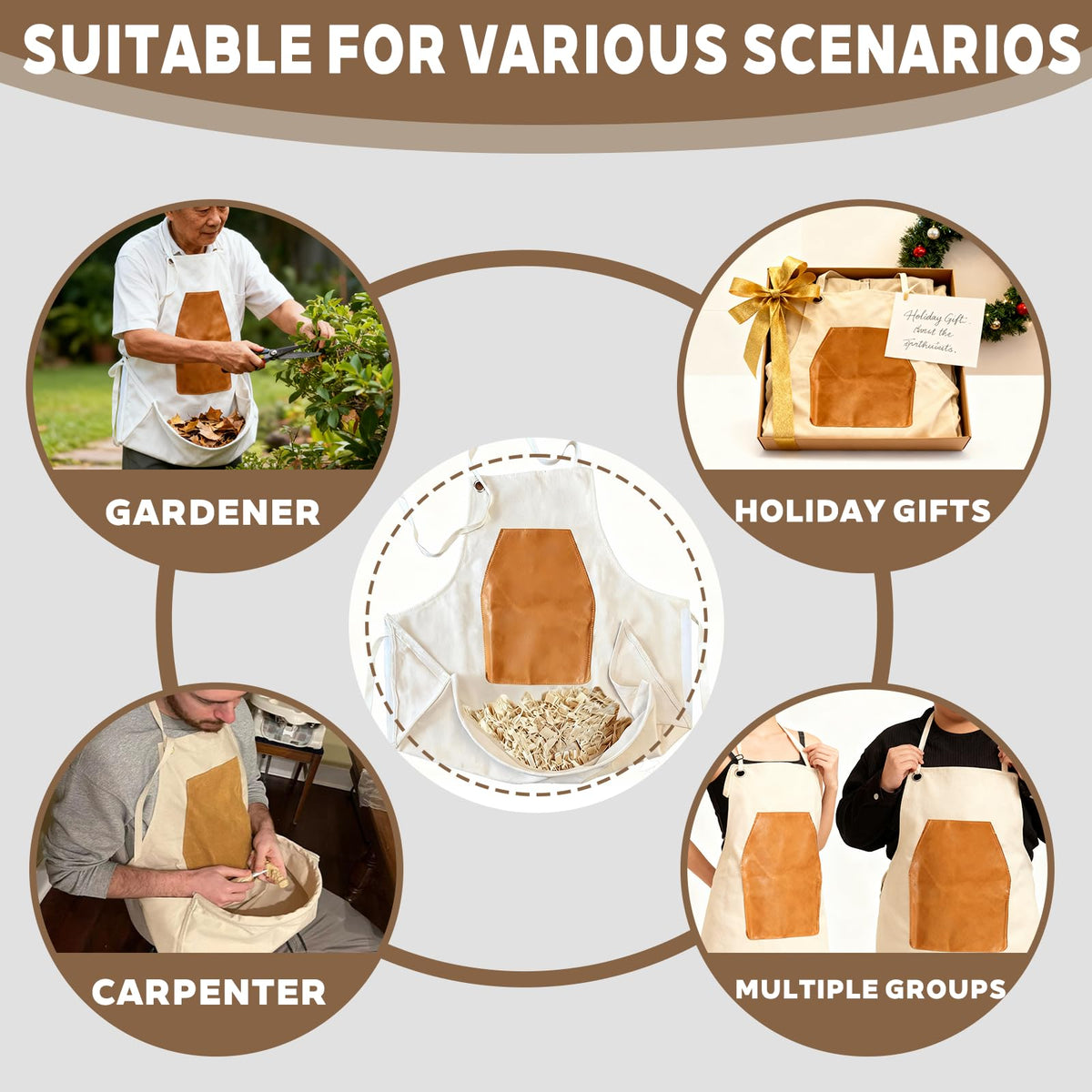 HOMFIXPRO Woodcarving Apron suited for woodworking, repairs, crafts