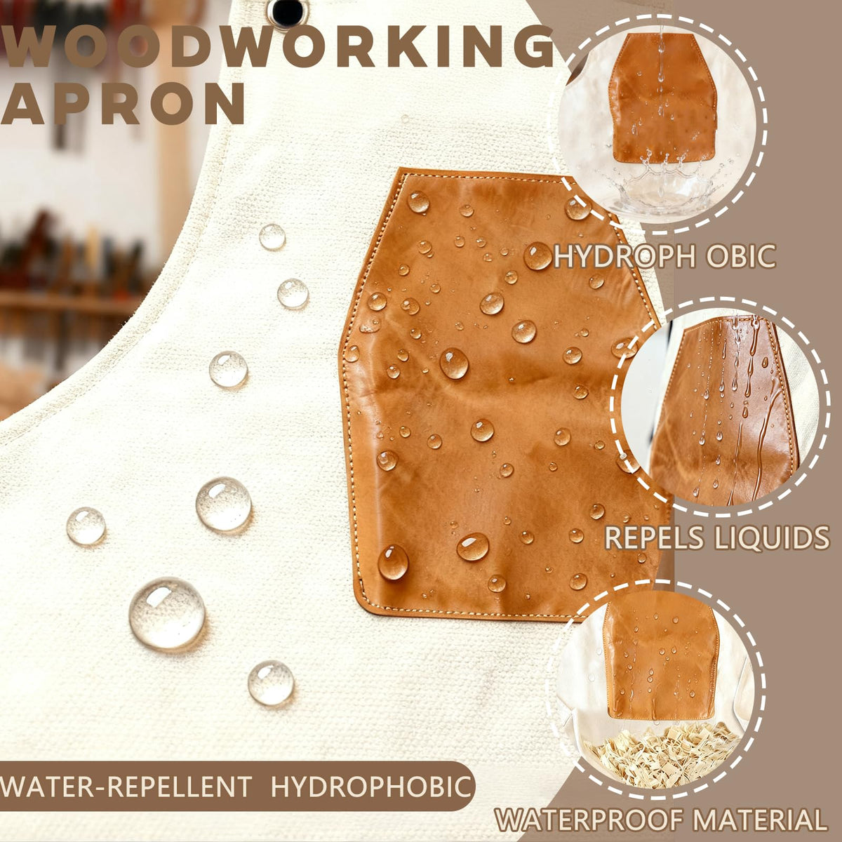 Reinforced stitching on HOMFIXPRO Woodcarving Apron for durability
