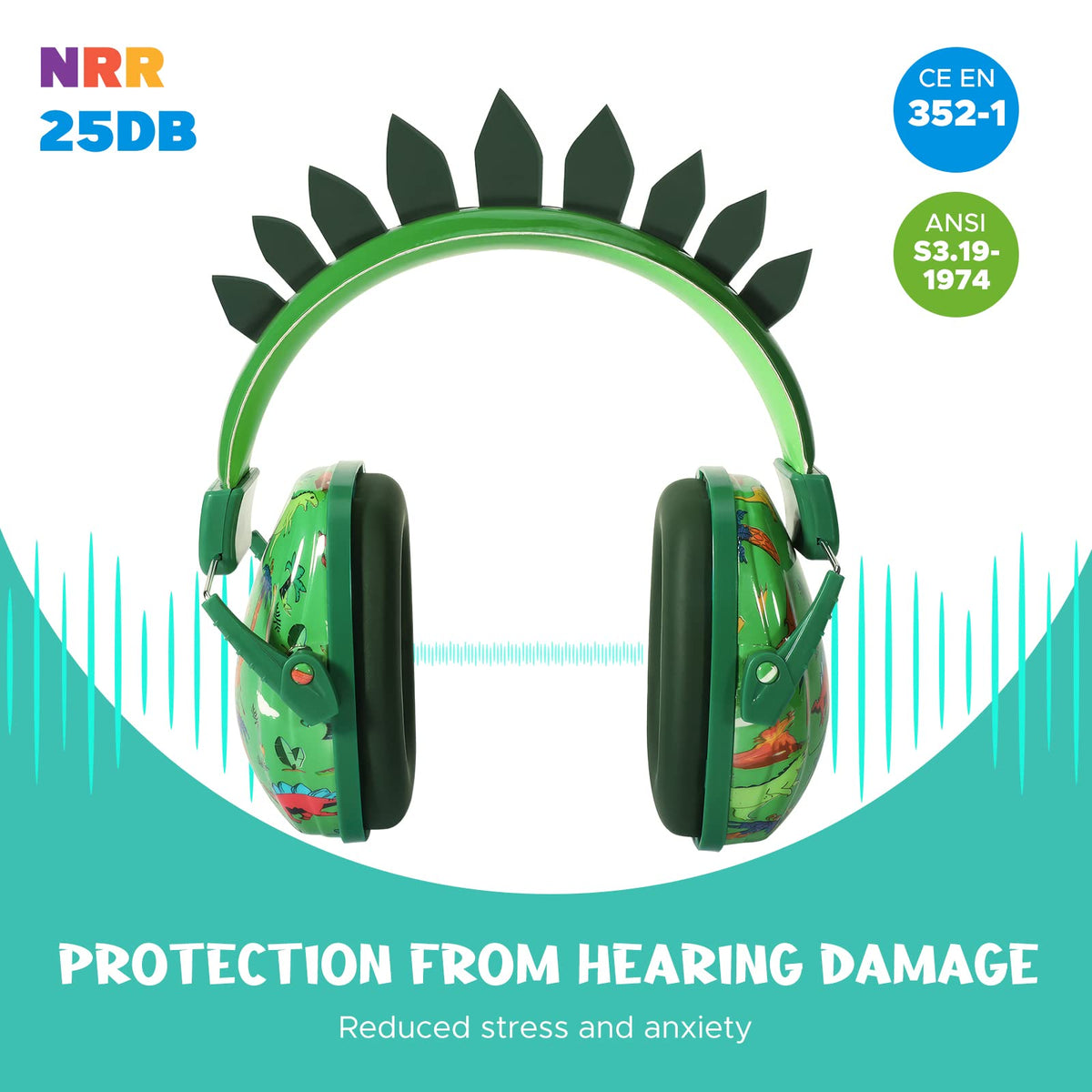 Homicozy kids earmuffs side view for secure, comfortable fit during play.