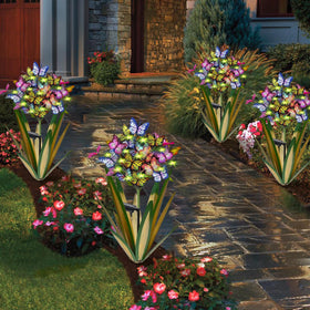 Homight color-changing solar butterflies create magical nighttime ambiance.