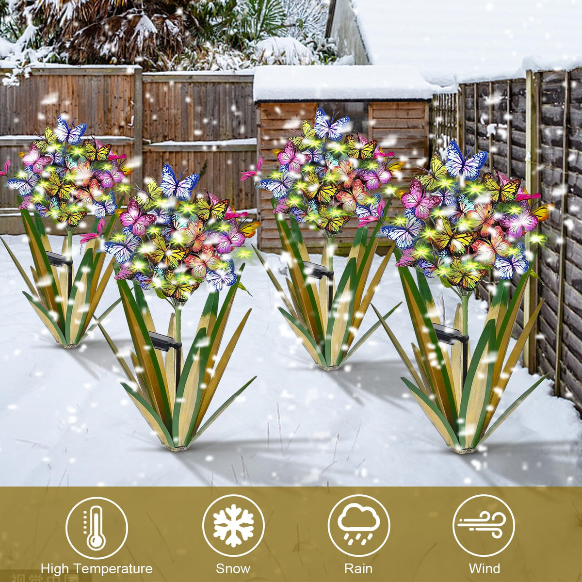 Homight outdoor sculpture trio enhances patios, paths, and borders.