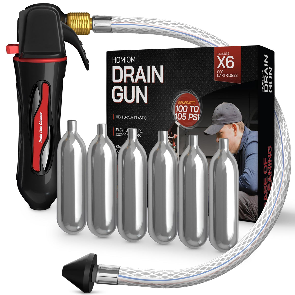 Homiom Gallo Drain Gun nozzle for precise clog blasting