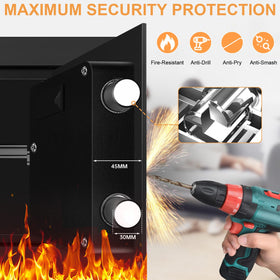 Anchoring system helps fixed mounting on wall or floor for stability.