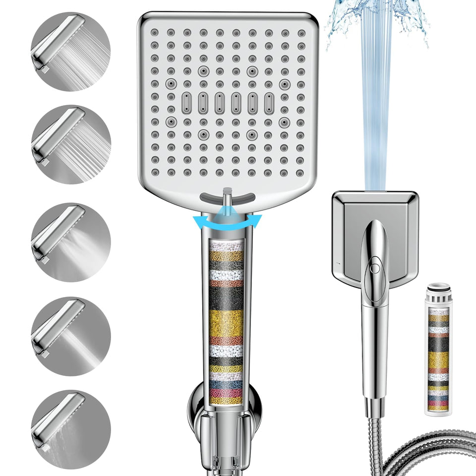 Homlord filtered shower head handheld in box for quick setup advantages