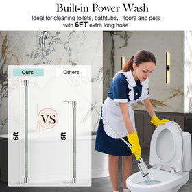 Power wash mode on Homlord shower head demonstrating strong jet for cleaning