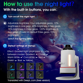 Hommkiety Galaxy Projector includes 10 slides for varied celestial scenes.