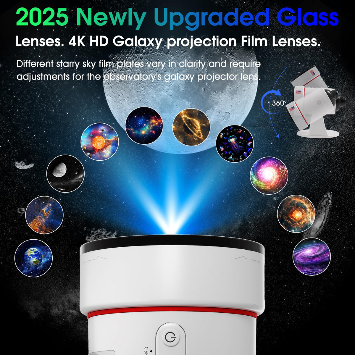 Hommkiety Galaxy Projector 8 LED colors create versatile bedtime ambience.
