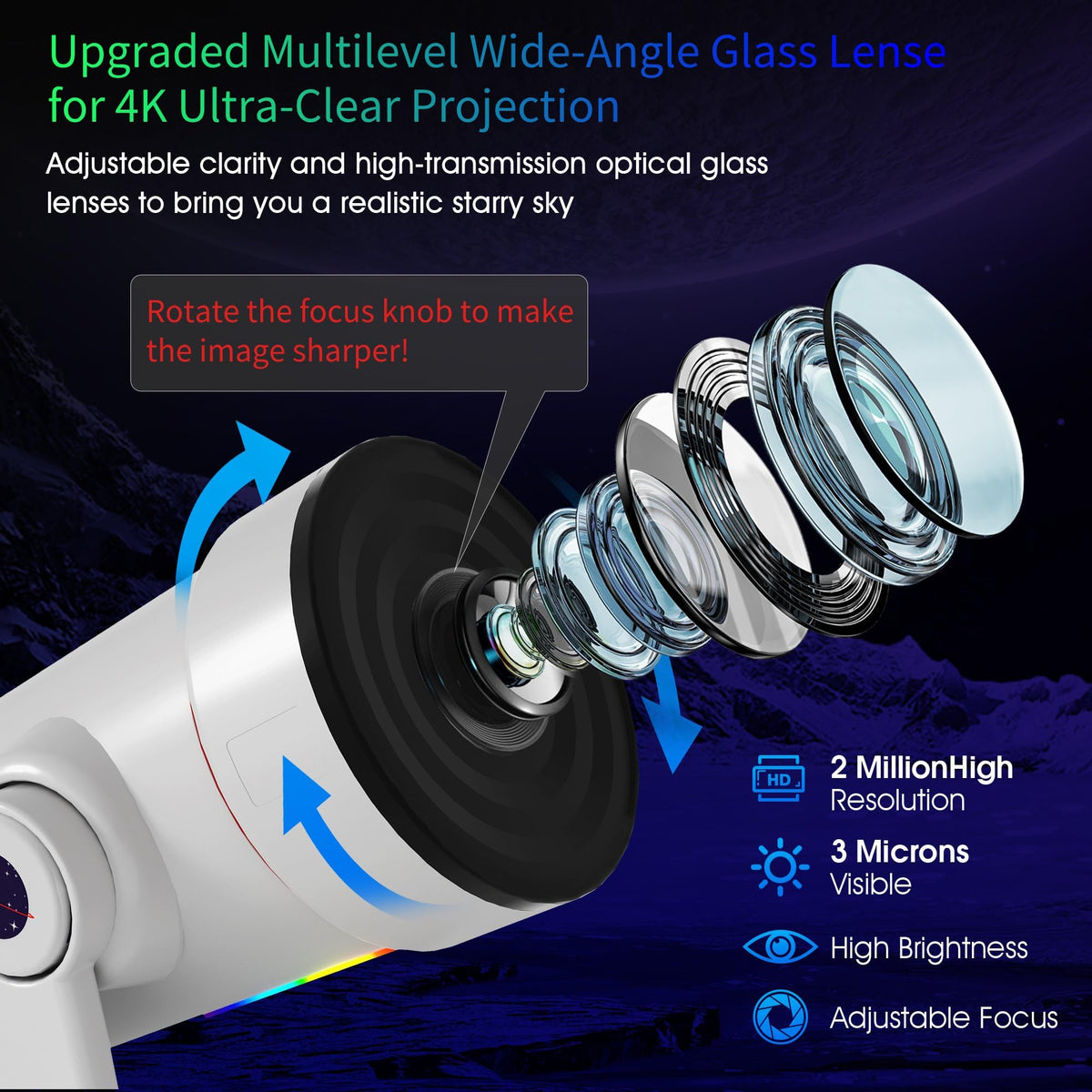 Hommkiety Galaxy Projector wide coverage blankets the room in stars.