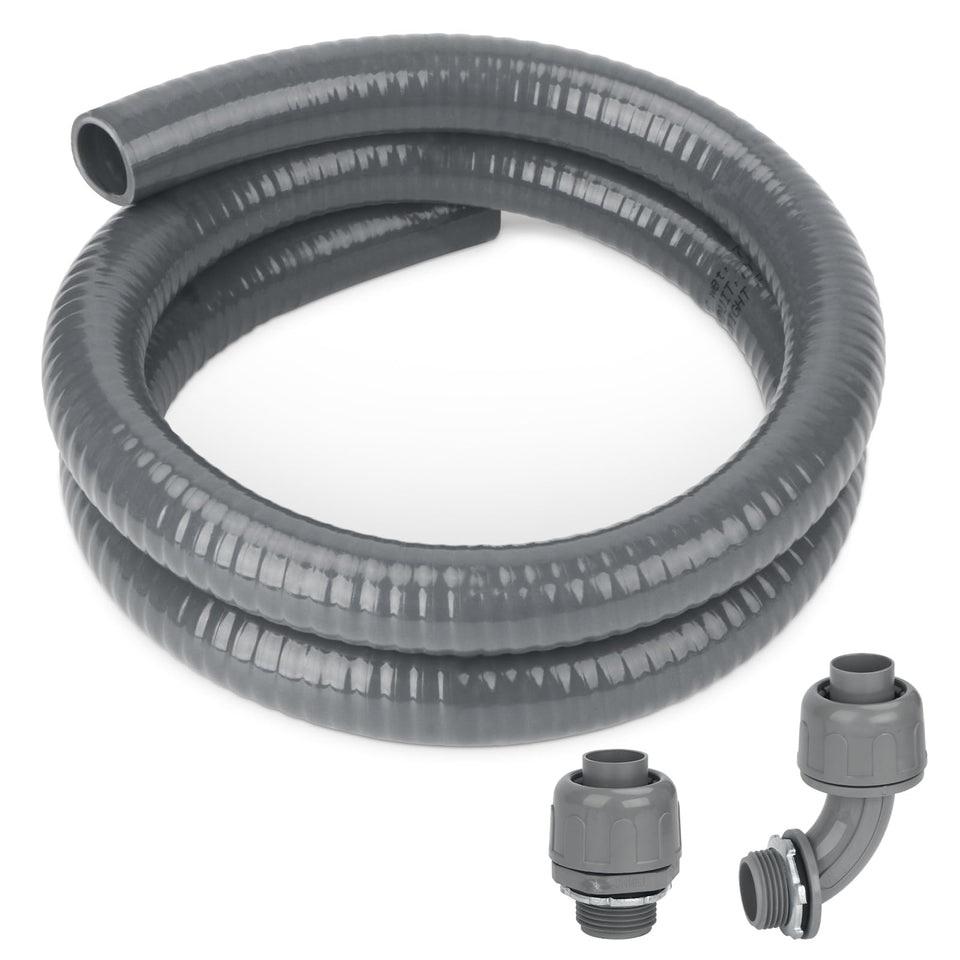 HOMNUTS electrical conduit kit 4ft grey ready for quick, secure installations.