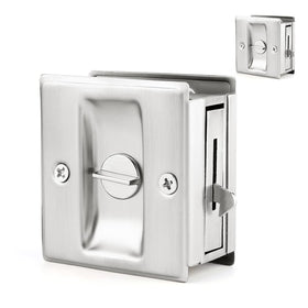 HOMOTEK 2-pack privacy pocket door lock front view showing compatibility with left or right handed doors