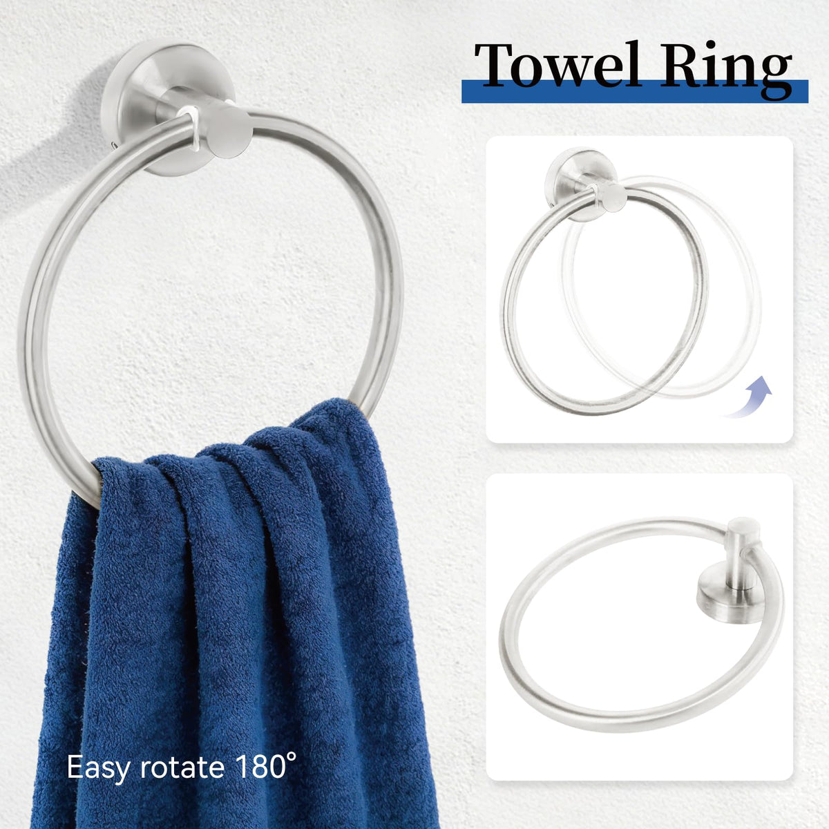 Homotek toilet paper holder offers tidy use with a rust-resistant finish.