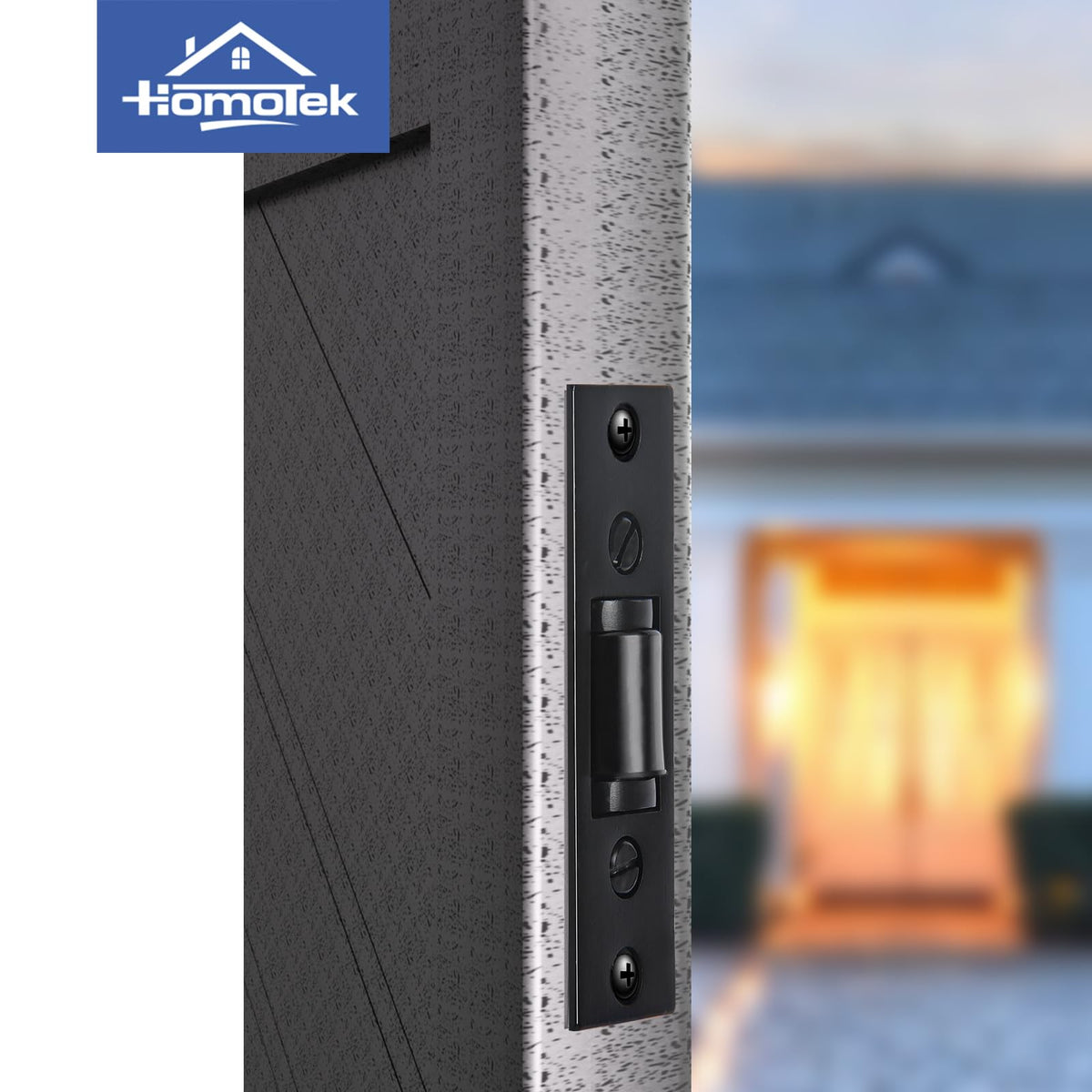 HOMOTEK office and home use scenario showing reliable door closure.