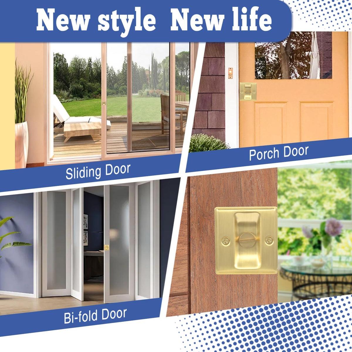 Easy grip lever supports smooth operation for left or right-handed doors.