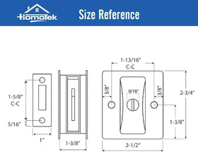 Close-up of reversible plates enables flexible installation on any door.