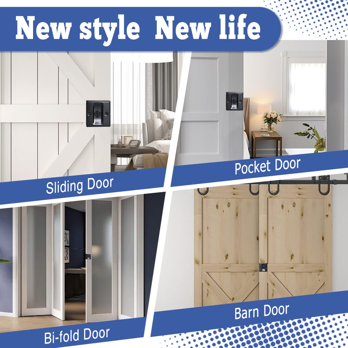 HOMOTEK dimensions 2-3/4 by 2-1/2 inches fit 1-3/8 inch doors.