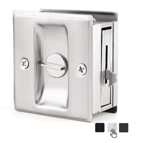 HOMOTEK privacy pocket door lock handle front view showing smooth privacy control