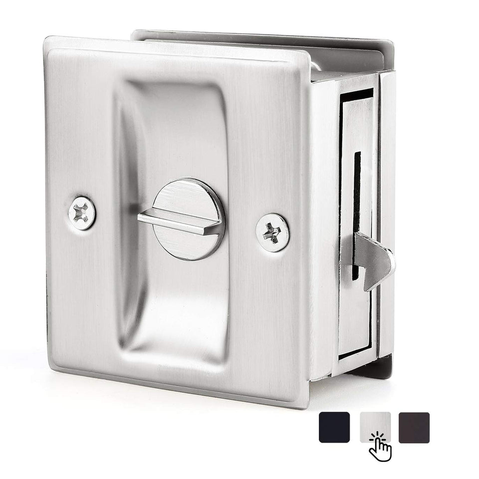 HOMOTEK privacy pocket door lock handle front view showing smooth privacy control