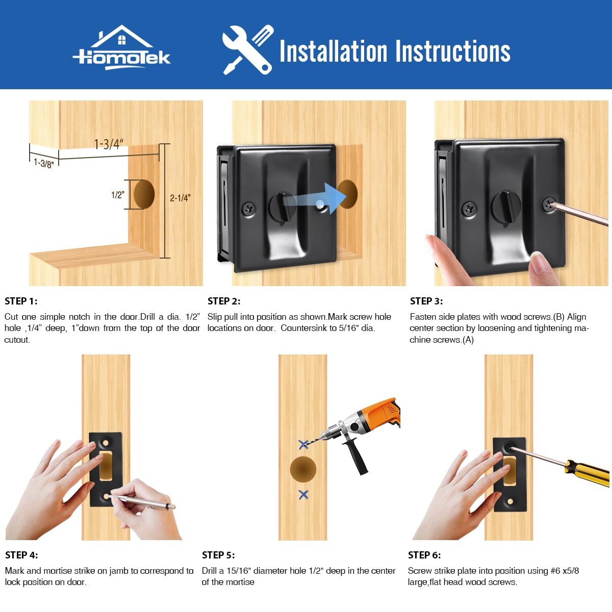 HOMOTEK stainless steel and zinc construction ensures durable, daily-use performance.