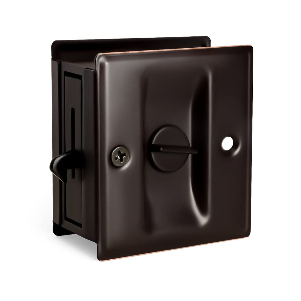 HOMOTEK privacy sliding door lock pull oil rubbed bronze for secure pocket door privacy