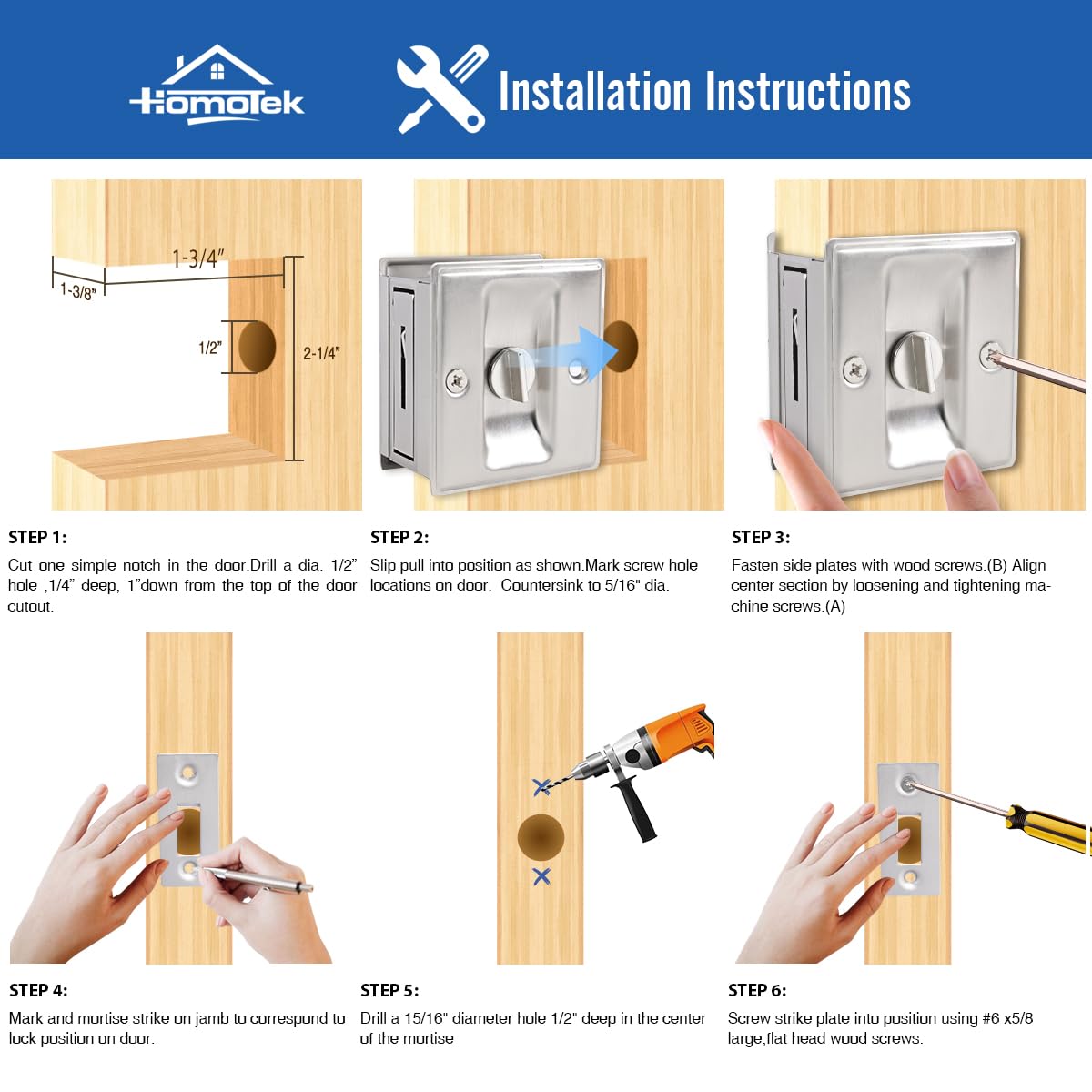 HOMOTEK stainless steel and zinc construction for daily durability